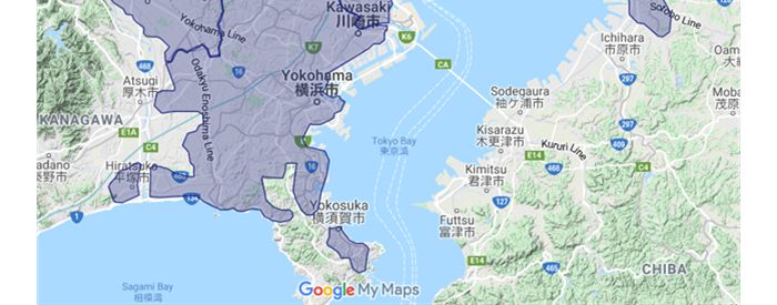 Uber Eats(ウーバーイーツ)エリア画像